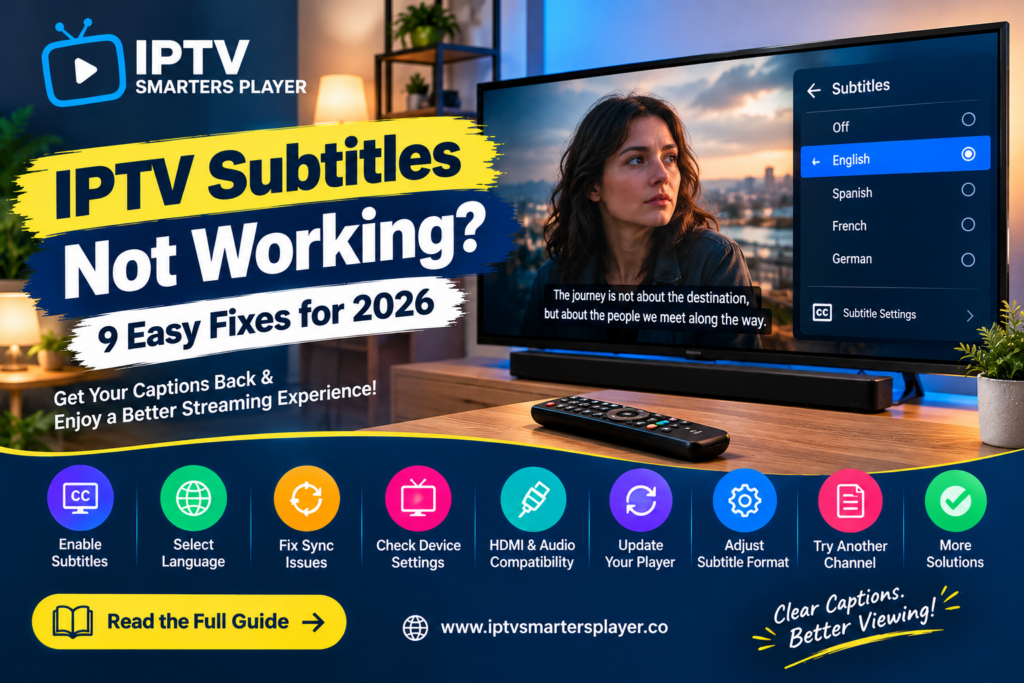 IPTV subtitles not working troubleshooting guide on Smart TV